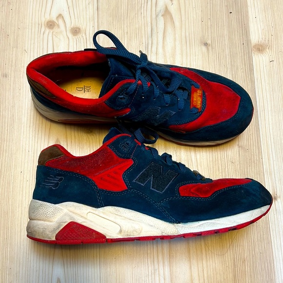 New Balance Red White & Blue Suede Sneakers - Picture 1 of 10
